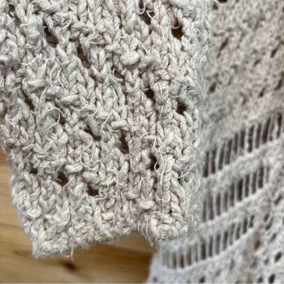 Line the Label Cardigan Sweater Duster Longline Small Cotton Ivory Festival B88 - Picture 7 of 16